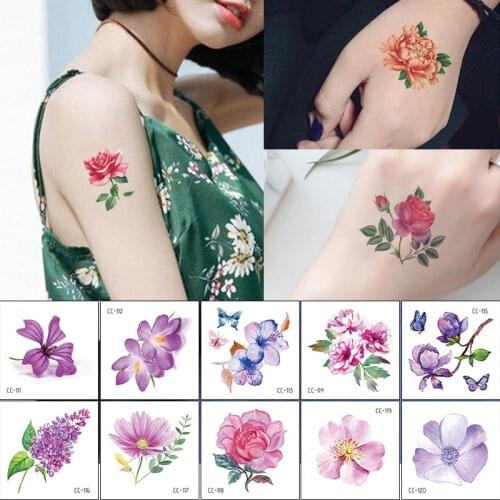 Summer Waterproof Temporary Tattoos Girls Arm Body Ankle Rose Flowers Butterfly Cartoon Cat Unicorn DIY Tattoo Decals Wholesale