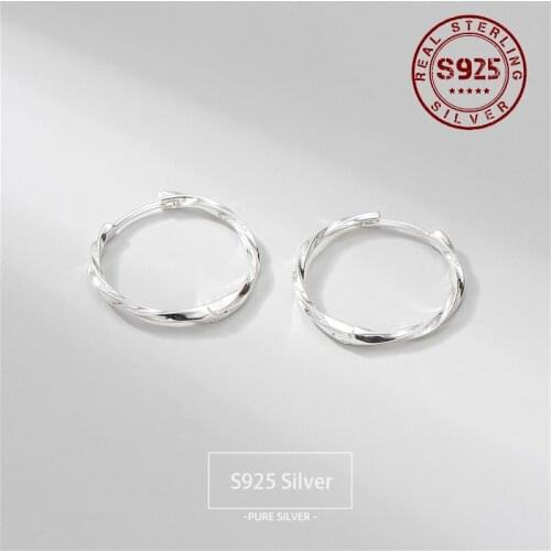 Real Sterling Silver 925 Earrings for Women White Gold Plated Women Hoop Earrings Hypoallergenic Bride Wedding Silver Jewelry