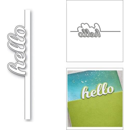 New Shadow Hello Line Border 2020 Metal Cutting Dies for DIY Scrapbooking and Card Making Decorative Embossing Craft No Stamps