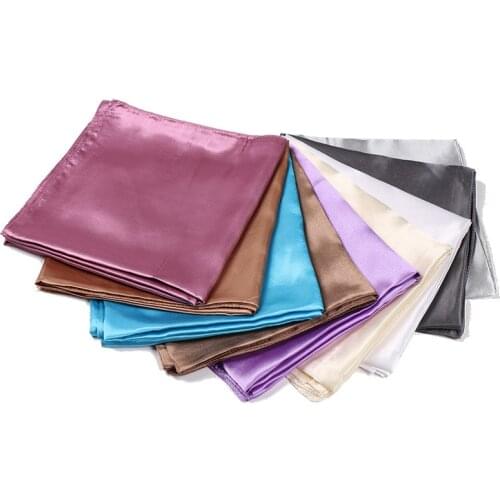 Women 90*90cm Square Silk Scarves Muslim Satin Hijab Scarf Plain Shawls and Wraps Head Scarf Chiffon Islamic Female Headband