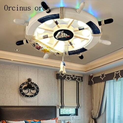 Mediterranean rudder ceiling lamp childrens room creative lighting personality cartoon boy girl bedroom childrens lamp