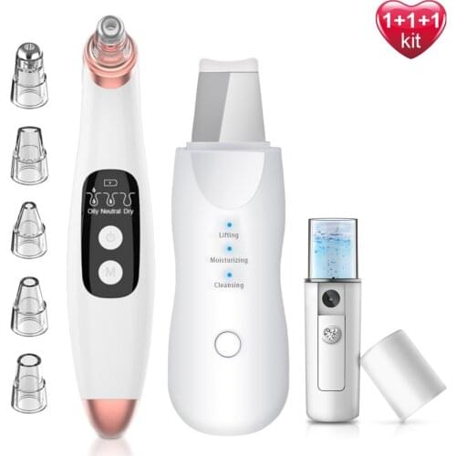 Blackhead Remover Vacuum Electric Face Ance Pore Cleaner Vacuum Skin Care Suction Pimple Clean Skin Scrubber Nano Facial Steamer