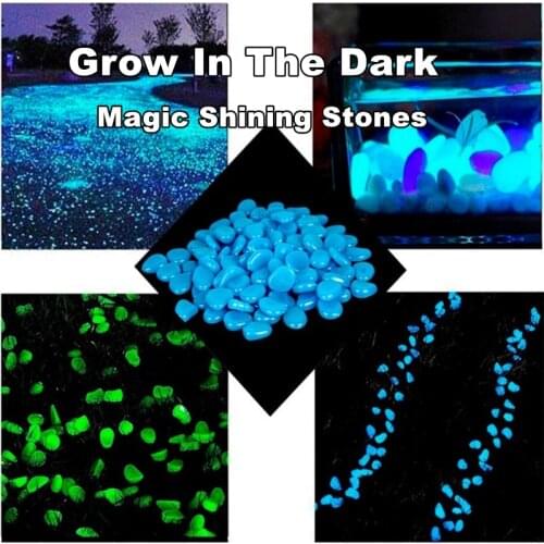 100 PCS Garden Pebbles Pebble Rocks Aquarium Macadam Rocks Decorative Patio Lawn Shining Yard Detritus Magic Stones Garden Path