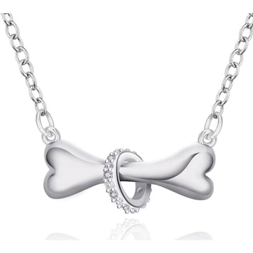 Silver color gorgeous Fashion popular charm bone dog popular exquisite bones women lady new necklace noble silver jewelry N624