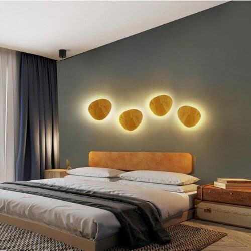 Modern Wall Light Solid wood LED wall lamps for Bedroom Living Room corridor wall lamp in the background
