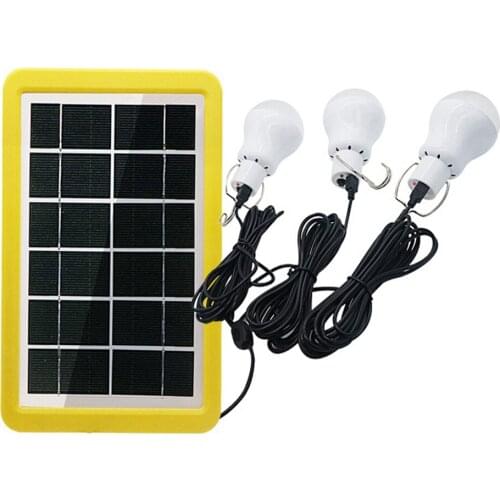 SZYOUMY 3 Bulbs LED Solar Light Portable Emergency Lighting Rechargeable Indoor Outdoor Camping Tent Hanging LED Solar KIT