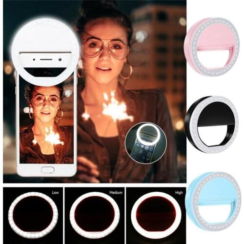 Universal Mini Ring Lamp Beauty Fill Selfie Ring Light Camera Lenses Enhancing Phone Luminous Flash Supplementary Accessories