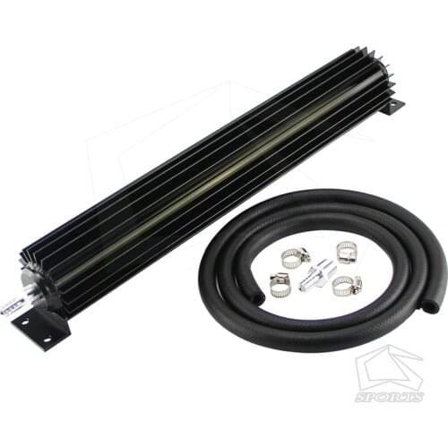 Universal 18'' Aluminum Single Pass Finned Transmission Oil Cooler Kit