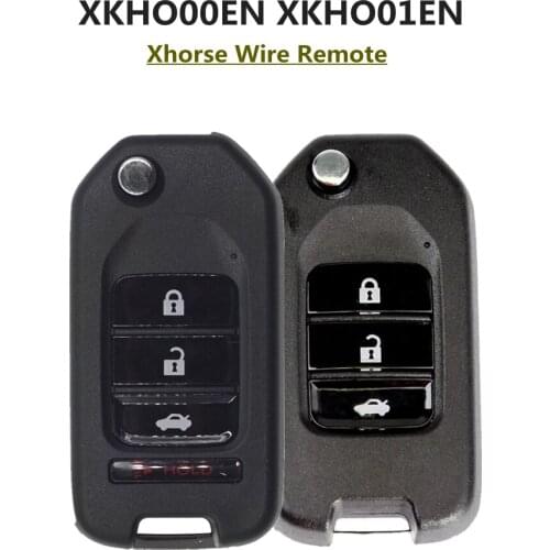 5pcs Xhorse XKHO00EN XKHO01EN H-onda Style Wire Universal Remote Key 3 button for VVDI key Tool