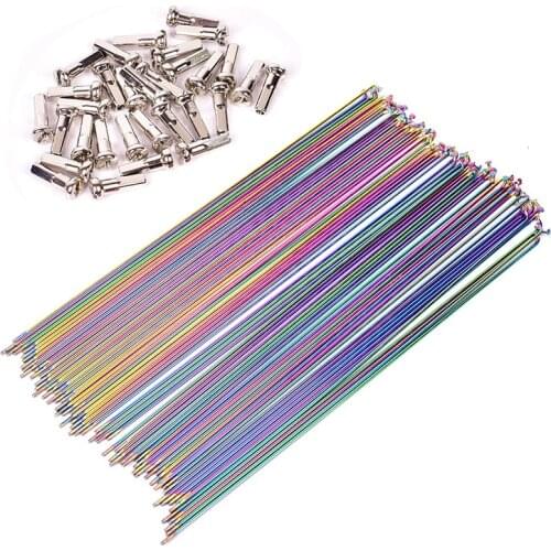 Bicycle spoke 26/27.5/29 inch wheels spoke wire vacuum plating rainbow spokes 2.0mm road MTB stainless steel spoke Bicycle parts