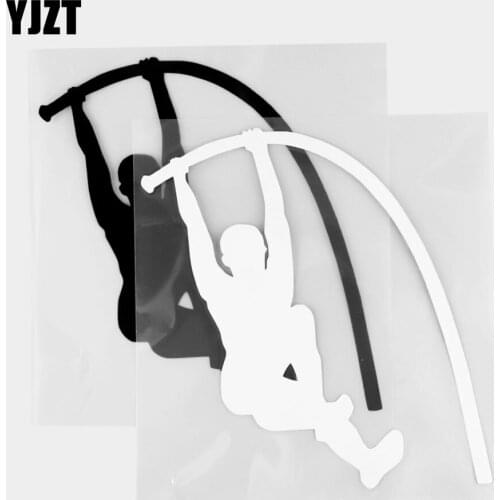 YJZT 16.3×17.0CM High Jumper Creative Sports Vinyl Decal Car Decoration Sticker Black/Silver 20A-0306