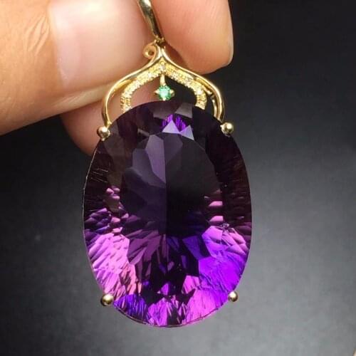 Fine Jewelry G18K Real 18K Gold Jewelries Rose Gold 100% Natural Ametrine Gemstone Stone Pendants Real Gold Pendant Necklace
