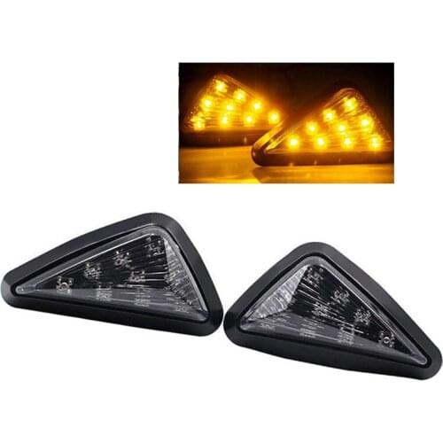DERI 1Pair New Motorcycle Clear Flush Mount Turn Signal LED Lamp Amber Light Indicator Easy installation Turn Signals Blinker