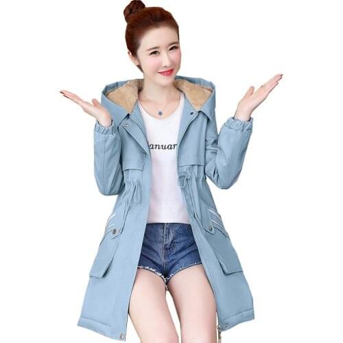 Winter Jacket Womens Cotton Padded Coat 2020 Plus Velvet Thick Hooded Lady Windbreaker Large Size Female Long Parka Outwear 182