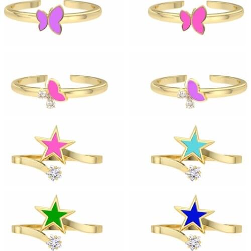 CANNER Blue Red Purple Star Ring 925 Sterling Silver Luxury Jewelry Rings For Women Wedding Anillos Bague Bijoux 2021 Joyero