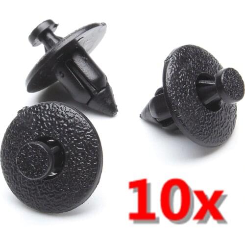 10pcs Interior Plastic Rivet Fastener Clips Trim Fascias 8mm Hole Push Black For Volvo 3541113 FCP-0157
