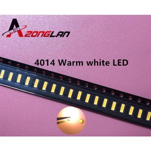 200pcs/lot 0.2W SMD 4014 LED Lamp Bead13-26lm Warm white SMD LED 2800K Beads LED Chip 3.0-3.4V Free shipping