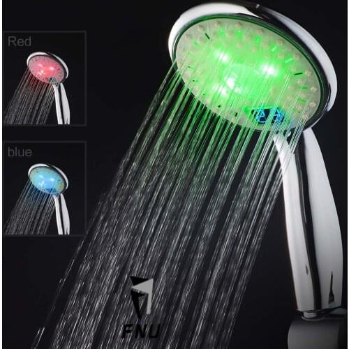 3 Colors Changing WaterPowered Led Temperature Sensitive Digital Display Handheld Bathroom Shower Head Showerhead Sprayer