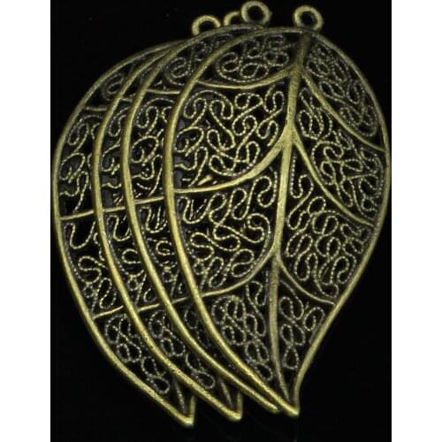 5pcs Tree leaf Charms Antique Bronze Plated Zinc Alloy Charms Pendants Metal Jewelry Findings Fit DIY 57*31mm