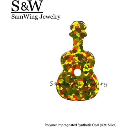 50pcs/lot 8x15mm unique cool Hollow Guitar Opal Synthetic Hollow Fire Opal for Jewelry Necklace Lab created opal beads for gifts
