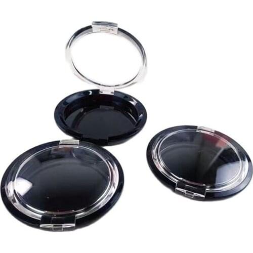 50PCS Transparent Lid Black Round Blusher Packing Box Empty Eyeshadow Powder Compact Plastic Cosmetic Powder Compact With Plate