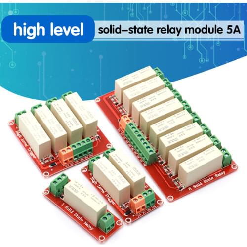 5A 1 2 4 8 Channel Relay Module High Level Trigger DC Solid State Relay Module Single Phase Device Electrical DC3-32V