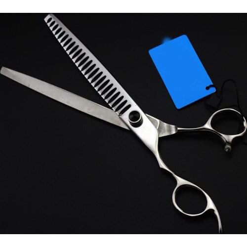 8 inch Silver left hand thinning shears Hair Clipper Pet Japanese 440c Steel Salon Screw Shears Grooming Tool for Dog Cat