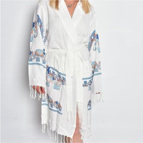 Filli Patterned Bamboo Peshtemal Robe Beach Dress