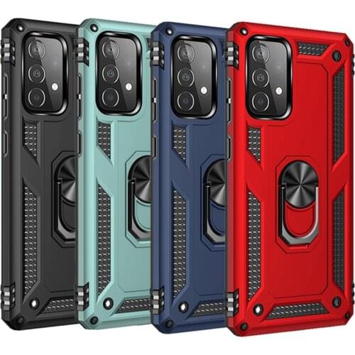 Armor Magnetic Metal Ring Case For Samsung Galaxy A51 A71 A52 A72 A21S S21 S20 S10 S9 S8 Plus A12 A31 A50 A70 A32 M21 M31 Cover