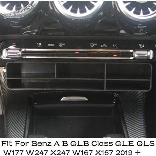 Center Storage Box Card Tray Holder Container Black Interior For Benz A B GLB Class GLE GLS W177 W247 X247 W167 X167 2019 - 2021