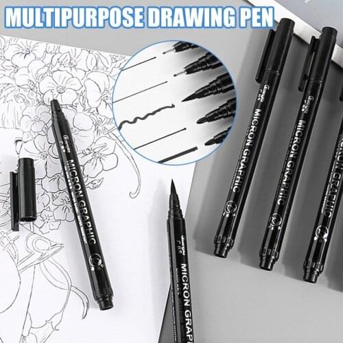 Black Fine Tip Sketch Pen Drawing Line Comic Anime Art Waterproof Painting Pen UY8