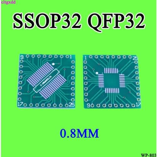 Cltgxdd 5PCS QFP32 TQFP32 LQFP32 FQFP32 SOP32 SSOP32 to DIP Adapter PCB Board Converter SOP32 turn DIP adapter plate