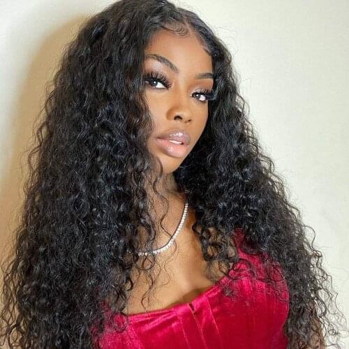 Long Bouncy Curly Lace Wigs for Black Women 13x3 Glueless Synthetic Heat Resistant Fiber Hair Lace Front Wig