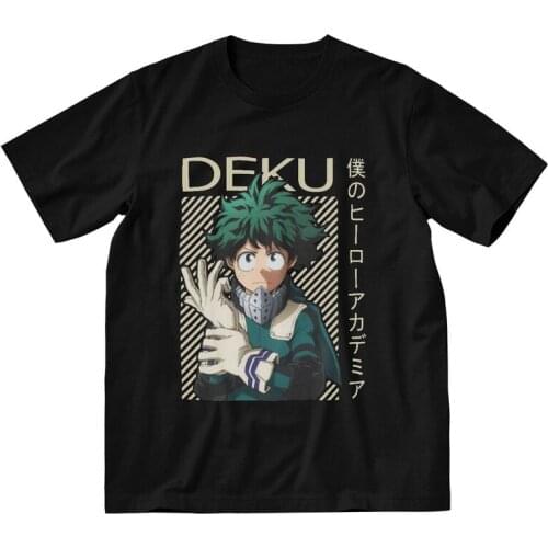 MHA My Hero Academia Tshirts Men Graphic Tee Tops 100% Cotton T Shirt Short Sleeve MHA Anime Manga Izuku Midoriya T-shirt Gift