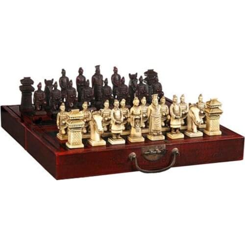 Chinese 32 pieces chess set/box/Xian Terracota Warrior