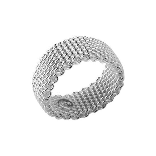 - ring M925 Silver color ring female fashion and personality Weave a Silver color ring ring a birthday present