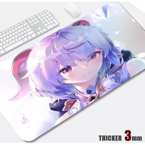 Genshin Impact Mouse Pad Anime XXL Desk Mat Mouse Gamer Accessories Large Rubber Stitch Edge Mousepad Thicker 3mm