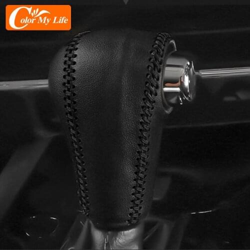 Car Leather Head Shift Knob Protection Cover for Honda Vezel HRV HR-V 2014 - 2020 AT Gear Shift Collars Protection Case Covers