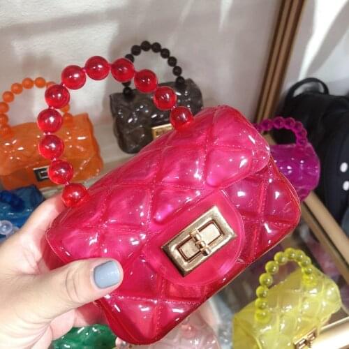 Fashion Transparent Jelly Bag Summer Candy Color Woman Handbag Outdoor Mini Square Bag Buckle Messenger Handbag