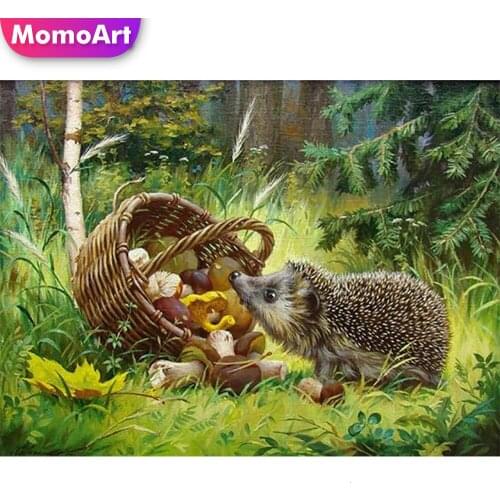 MomoArt Diamond Embroidery Mosaic Forest Hedgehog Handmade Gift Diamond Painting Cross Stitch Full Kits Home Decor