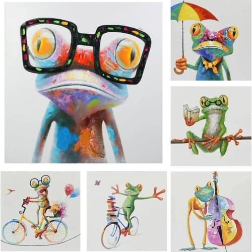 Cartoon Animal Frog Colorful Graffiti Art Posters and Prints Canvas Paintings Wall Art Pictures for Living Room Decor Cuadros