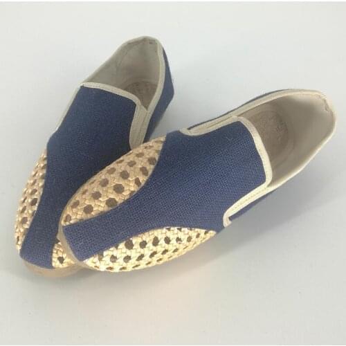 Oriental style hemp face ox rib sole hollow shoes China Japan Korea Thailand Vietnam Laos Summer Men flat cloth shoes