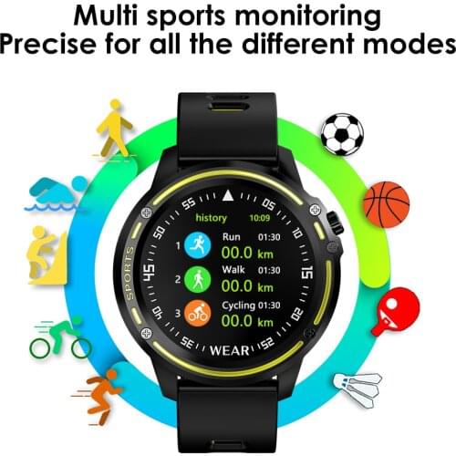 New L8 Smart Bracelet Watch Heart Rate Blood Pressure ECG Monitoring Sports Fitness Stopwatch Timing Offline Full Screen Touch