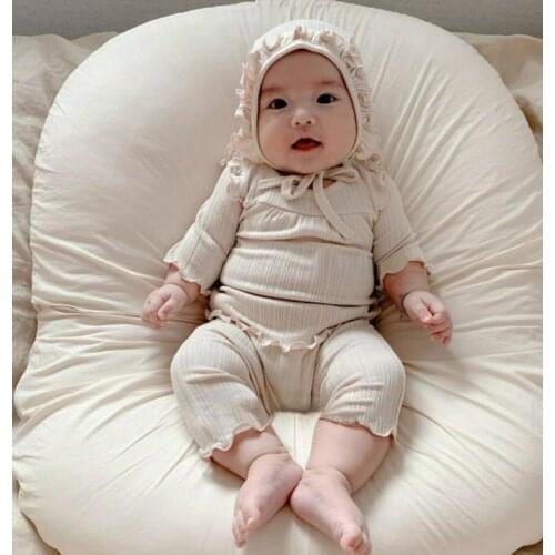 2021 Plain Soft and Comfortable Baby Pajamas Clothing set for Kids Cotton Tracksuit Tops+pants 2pcs/set TOP Children Sleepwear