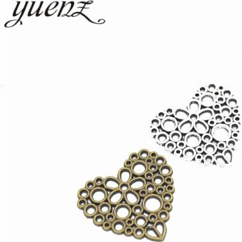 YuenZ 10pcs Antique Silver color Heart Charms Metal Pendants Fit bracelet necklace Jewelry Making DIY Accessories 25*23mm A37