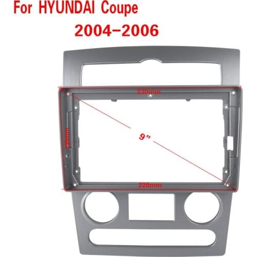Double Din Black ABS Trim Fascia Frame For HYUNDAI Coupe 2004-2006 Refit 9" Car Android Radio Navigation DVD Mounting Dashboard