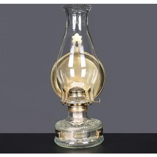 Ussr Retro kerosene Lamp Glass Lantern Rural Nostalgia Old fashioned Smokeless Oil Light Home Desktop Mantelpiece Decorate