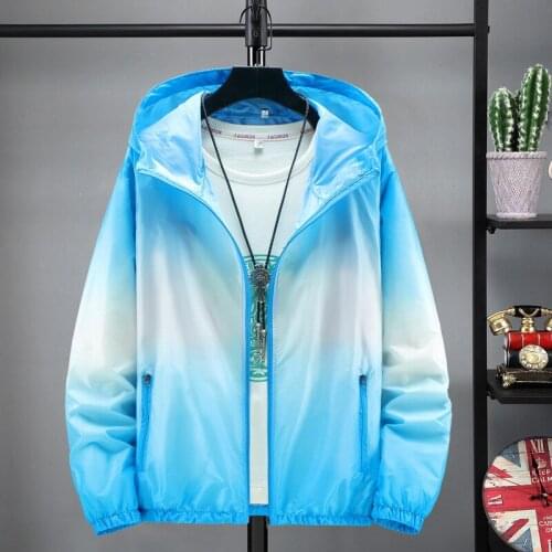 Sun protection clothing 2021 new fashion casual outdoor gradient color breathable fishing men and women the same jacket