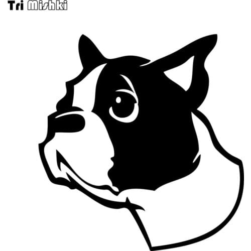 Tri Mishki HZX797# 15*14cm animal dog Boston Terrier car sticker Vinyl Decals Motorcycle Accessories Stickers