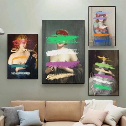 Vintage Classical Women Oil Paintings on Canvas Posters and Prints Sexy Girls Wall Art Pictures for Living Room Home Decoration